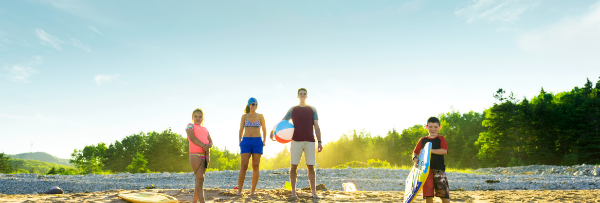 NS family on beach