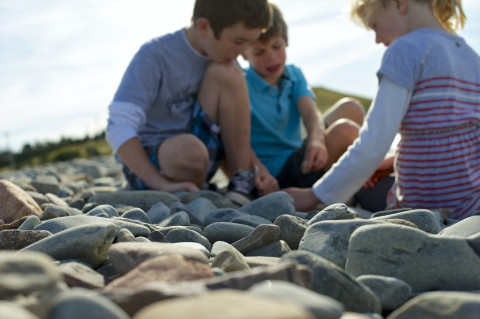 Nova scotia children on the beach