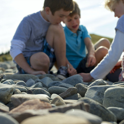 Nova scotia children on the beach