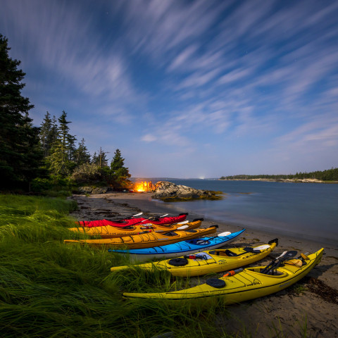 South shore beaches make the perfect destination to pull up a kayak on shore and have a meal cooked over the fire