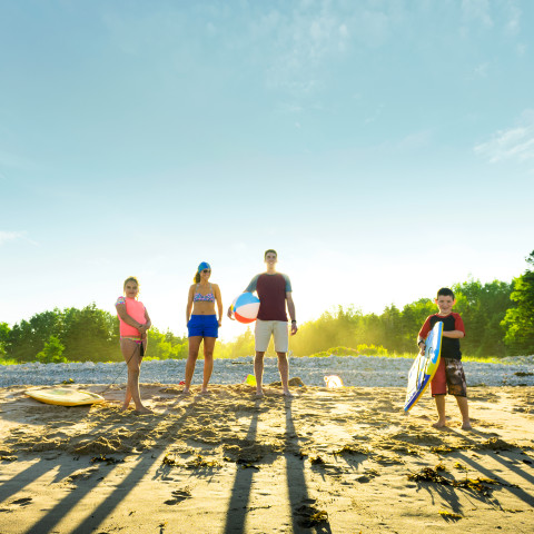 NS family on beach